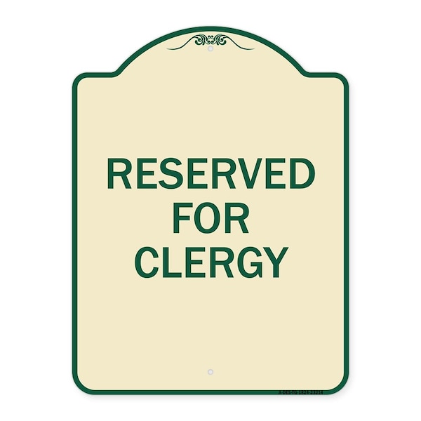 Reserved for Clergy Heavy-Gauge Aluminum Architectural Sign, 24" x 18", TG-1824-23214